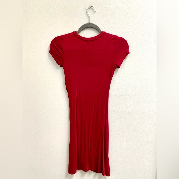 Red Ruched Bodycon Dress - Picture 4 of 4